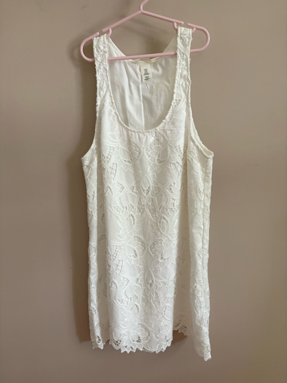 H&M White Lace Sleeveless Shift Dress